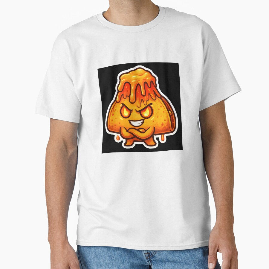 Volcano Taco Boss Kawaii Spicy Food Mascot by SmartyWonders Unisex T-shirt, Sweatshirt, Hoodie, Long Sleeve Tee - T-Shirt, Sweatshirt, Hoodie