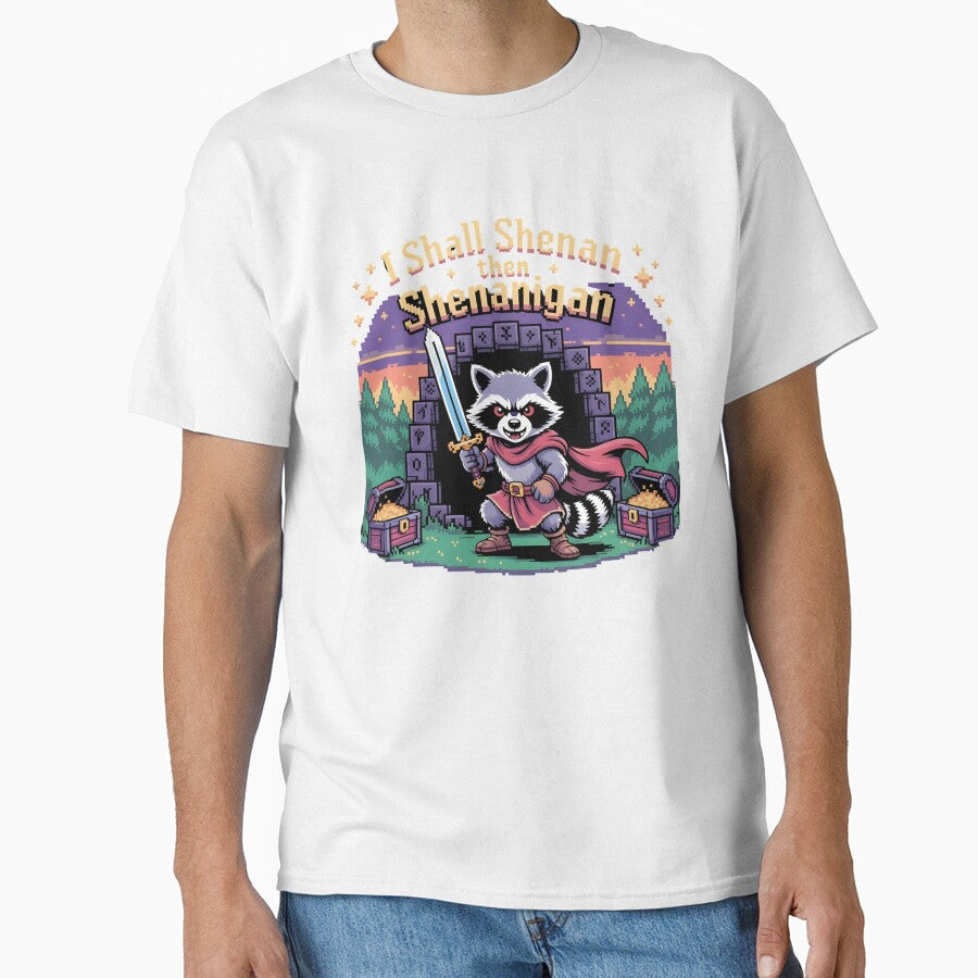 I Shall Shenan Then Shenanigan Funny Raccoon Meme Design by Redgiant87x Unisex T-shirt, Sweatshirt, Hoodie, Long Sleeve Tee - T-Shirt, Sweatshirt, Hoodie