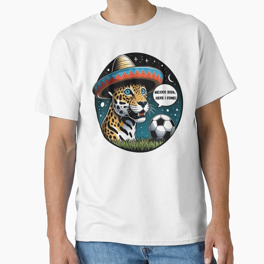 USA CANADA MEXICO 2026: The Sombrero-Wearing Leopard of Mexico 2026 by Tw1nsAIArt Unisex T-shirt, Sweatshirt, Hoodie, Long Sleeve Tee - T-Shirt, Sweatshirt, Hoodie