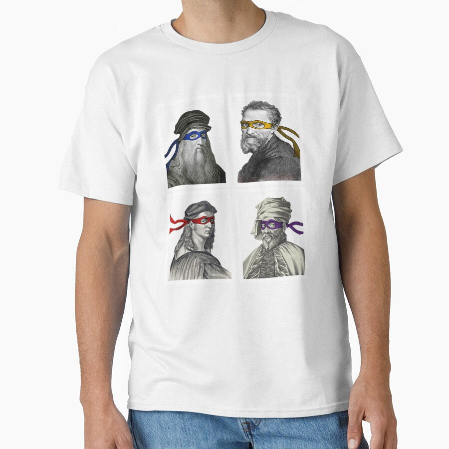 Ninja Artists Leonardo Donatello Raphael Michelangelo Parody Renaissance Tmnteonardo Donatello Rapha by trellischrist - T-Shirt, Sweatshirt, Hoodie