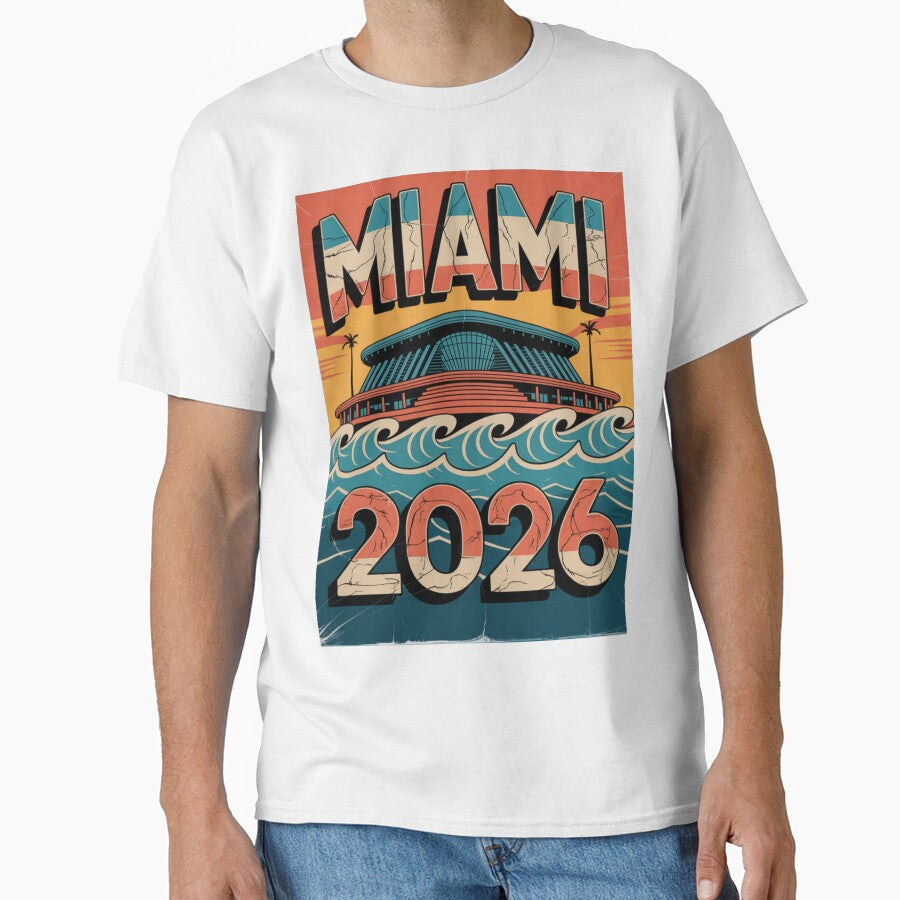 Miami 2026 Ocean Wave Football V13 by DarylWelsh2024 Unisex T-shirt, Sweatshirt, Hoodie, Long Sleeve Tee - T-Shirt, Sweatshirt, Hoodie