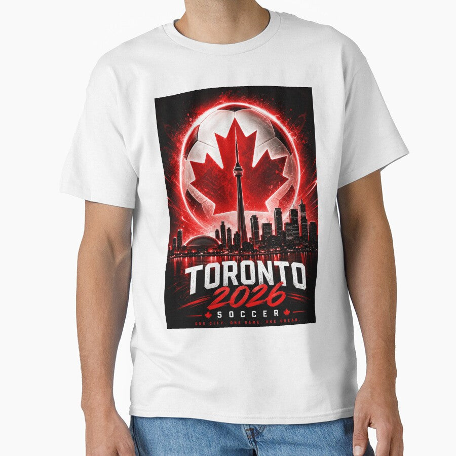Toronto 2026 Soccer Host City Maple Leaf Fan Art by Aram250 Unisex T-shirt, Sweatshirt, Hoodie, Long Sleeve Tee - T-Shirt, Sweatshirt, Hoodie