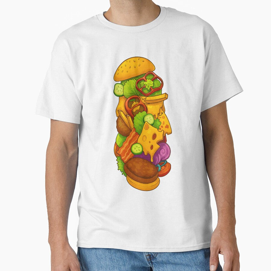 Ultimate Stacked Burger Cartoon Art by AgAndOl Unisex T-shirt, Sweatshirt, Hoodie, Long Sleeve Tee - T-Shirt, Sweatshirt, Hoodie