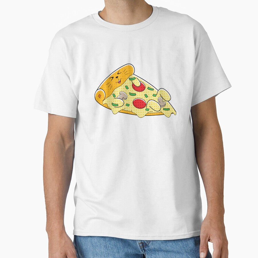 Yummy Kawaii Cat Pizza by PosterpartyCo Unisex T-shirt, Sweatshirt, Hoodie, Long Sleeve Tee - T-Shirt, Sweatshirt, Hoodie
