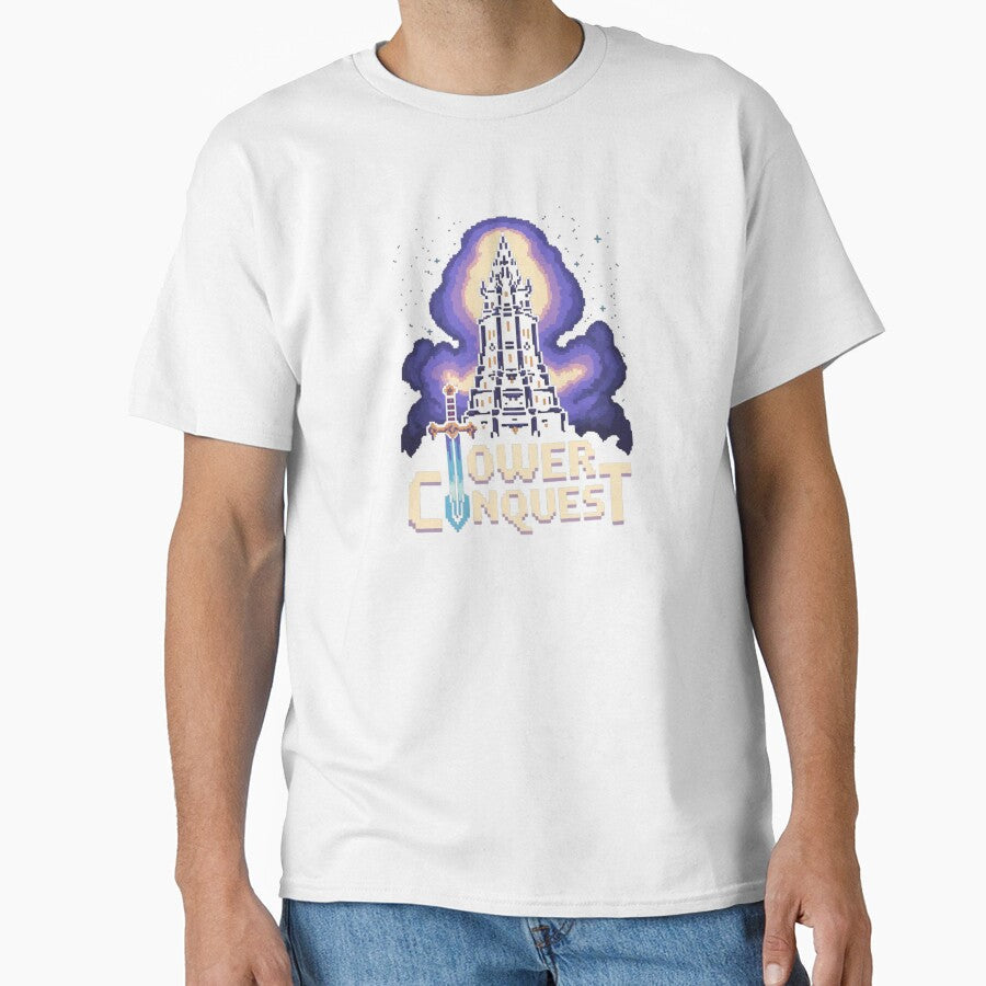 Tower Conquest 8bit Graphic Pixel Retro Arcade Game by 8bit Revival Shop Unisex T-shirt, Sweatshirt, Hoodie, Long Sleeve Tee - T-Shirt, Sweatshirt, Hoodie