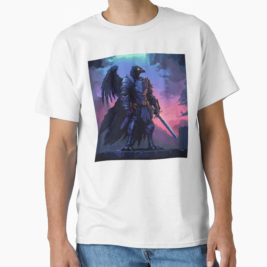 Raven Knight Pixel Art by Kaos-Bit Unisex T-shirt, Sweatshirt, Hoodie, Long Sleeve Tee - T-Shirt, Sweatshirt, Hoodie