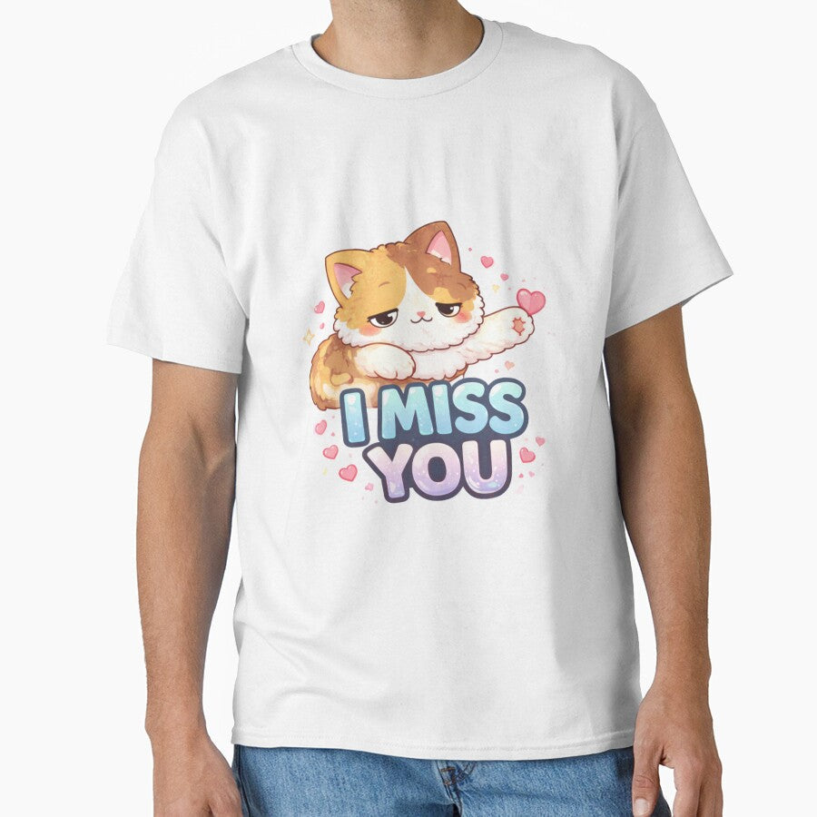 Mochi Cozy Cat  I miss you by Mochi Studio Unisex T-shirt, Sweatshirt, Hoodie, Long Sleeve Tee - T-Shirt, Sweatshirt, Hoodie