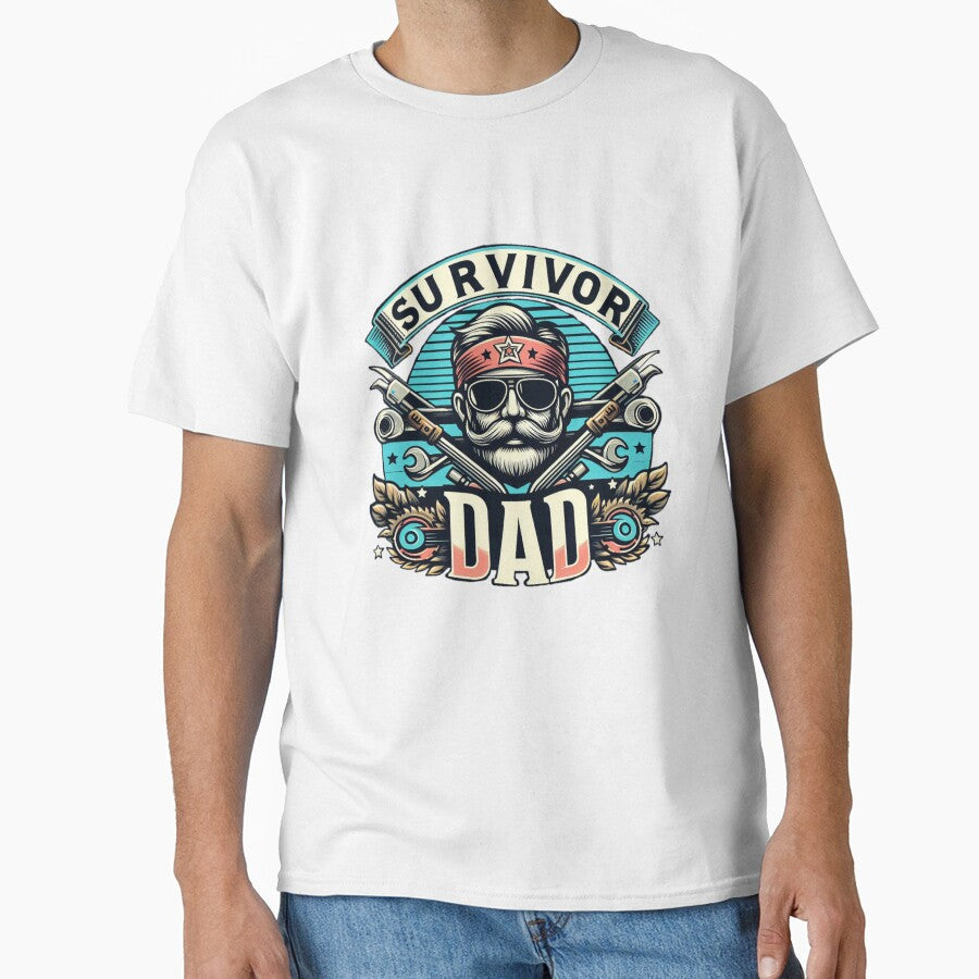 Survivor dad by Coollzone Unisex T-shirt, Sweatshirt, Hoodie, Long Sleeve Tee - T-Shirt, Sweatshirt, Hoodie