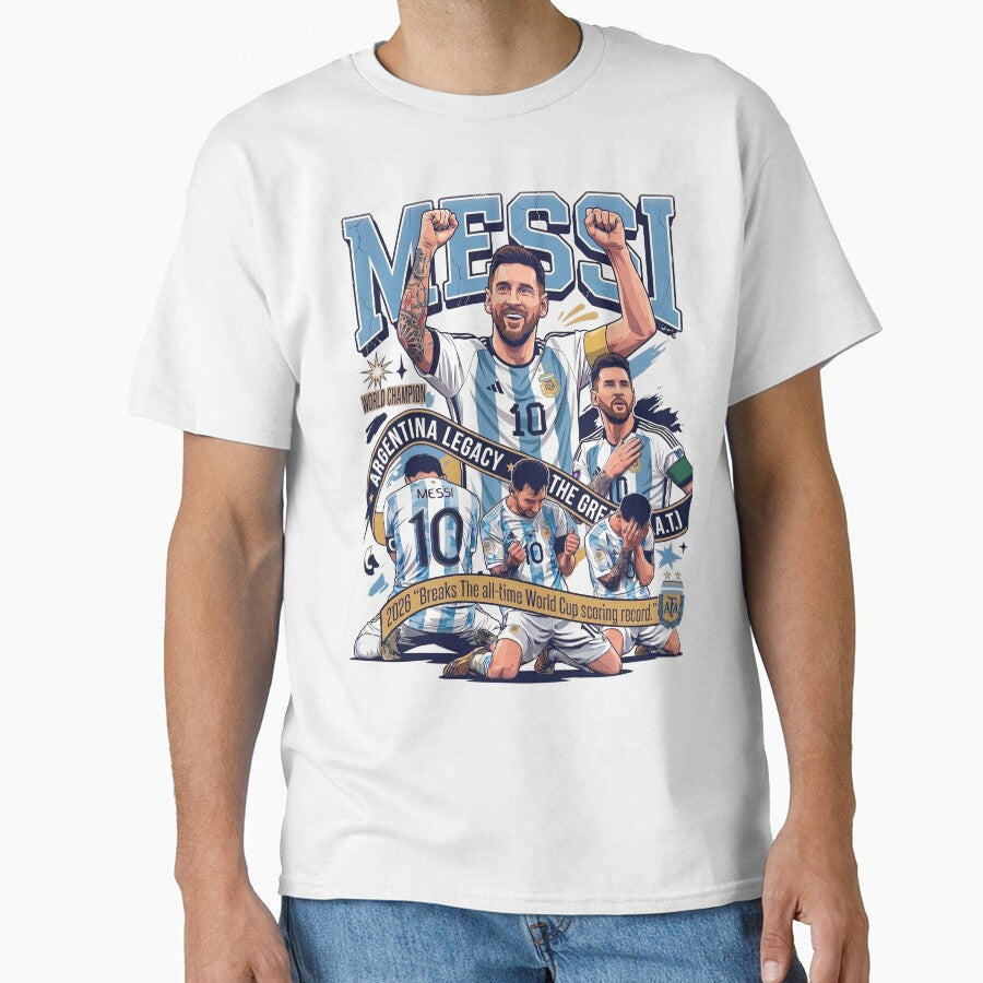 Messi GOAT World Champion Graphic Tee Soccer Fan Shirt by tshirtswonder Unisex T-shirt, Sweatshirt, Hoodie, Long Sleeve Tee - T-Shirt, Sweatshirt, Hoodie
