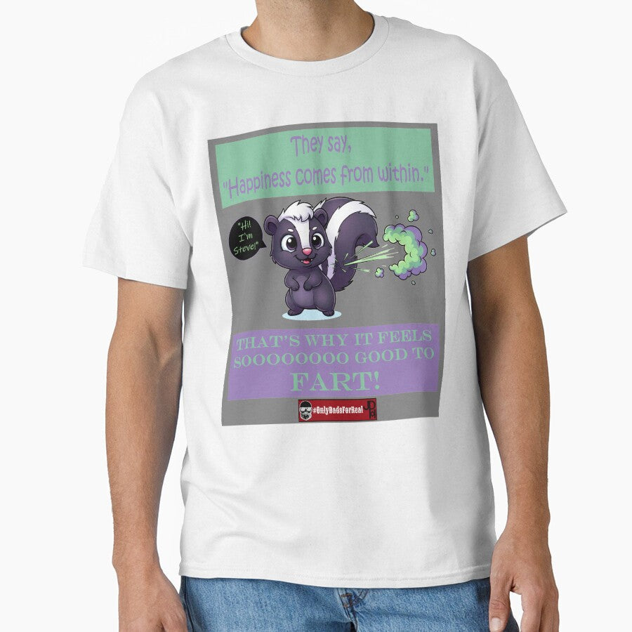 Farting Skunk (Gray) *More Colors Available in Collection by OnlyDadsForReal Unisex T-shirt, Sweatshirt, Hoodie, Long Sleeve Tee - T-Shirt, Sweatshirt, Hoodie