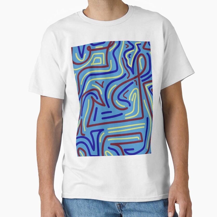 90s movie theater inspired funky swirling pattern- Modern Life by studioarchive Unisex T-shirt, Sweatshirt, Hoodie, Long Sleeve Tee - T-Shirt, Sweatshirt, Hoodie
