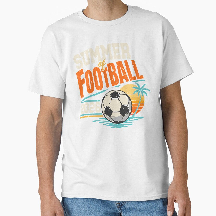 Summer of Football 2026 Retro Vintage Soccer by NicolasMar Unisex T-shirt, Sweatshirt, Hoodie, Long Sleeve Tee - T-Shirt, Sweatshirt, Hoodie