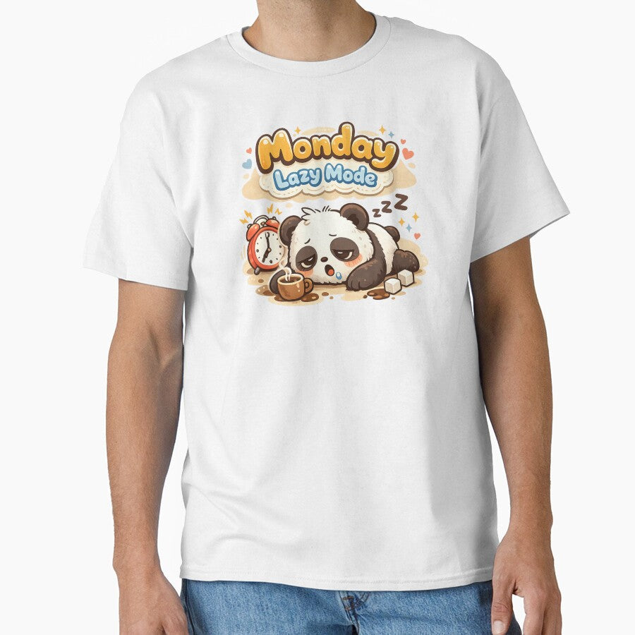 Cute Panda Monday Lazy Mode  Tired Panda Coffee Monday Mood T-Shirt by DarojadNR Unisex T-shirt, Sweatshirt, Hoodie, Long Sleeve Tee - T-Shirt, Sweatshirt, Hoodie
