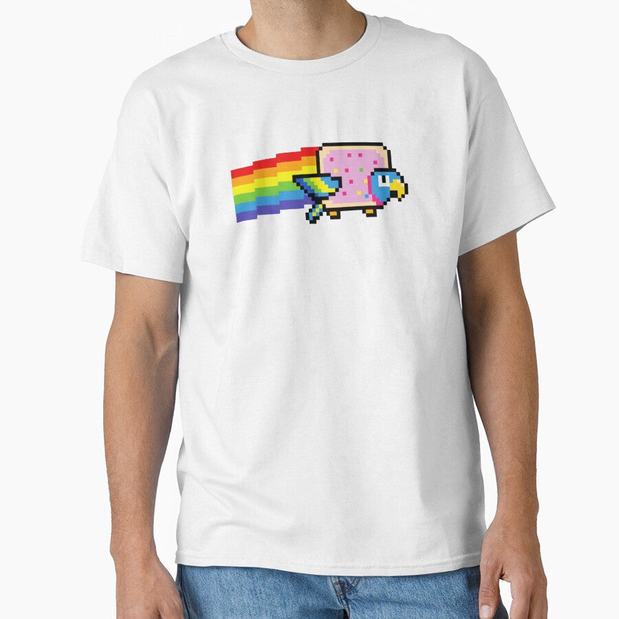 Pixel Rainbow Flying Bird Pixel Art Retro Style by JEFDodsonArt Unisex T-shirt, Sweatshirt, Hoodie, Long Sleeve Tee - T-Shirt, Sweatshirt, Hoodie