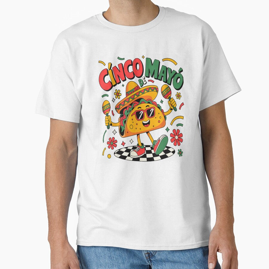 Happy Cinco De Mayo Dancing Taco With Maracas Funny Mexican Fiesta by Serene woods Unisex T-shirt, Sweatshirt, Hoodie, Long Sleeve Tee - T-Shirt, Sweatshirt, Hoodie