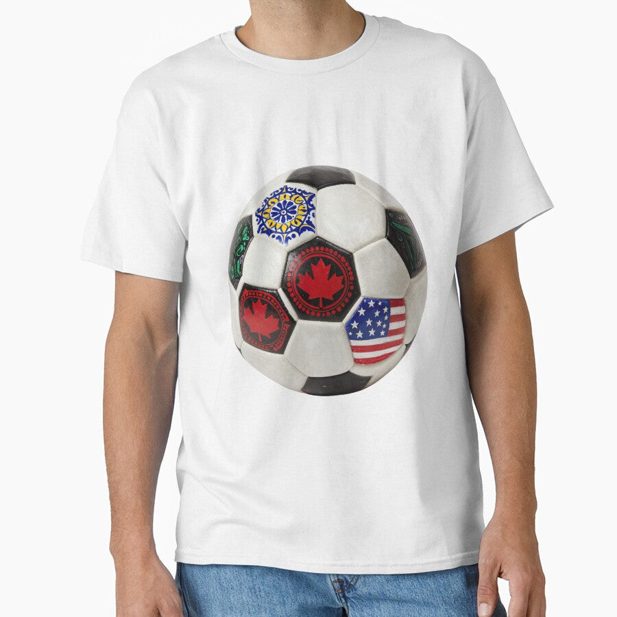 Painted International Flags Soccer Ball Art by Gallery-yuuna Unisex T-shirt, Sweatshirt, Hoodie, Long Sleeve Tee - T-Shirt, Sweatshirt, Hoodie