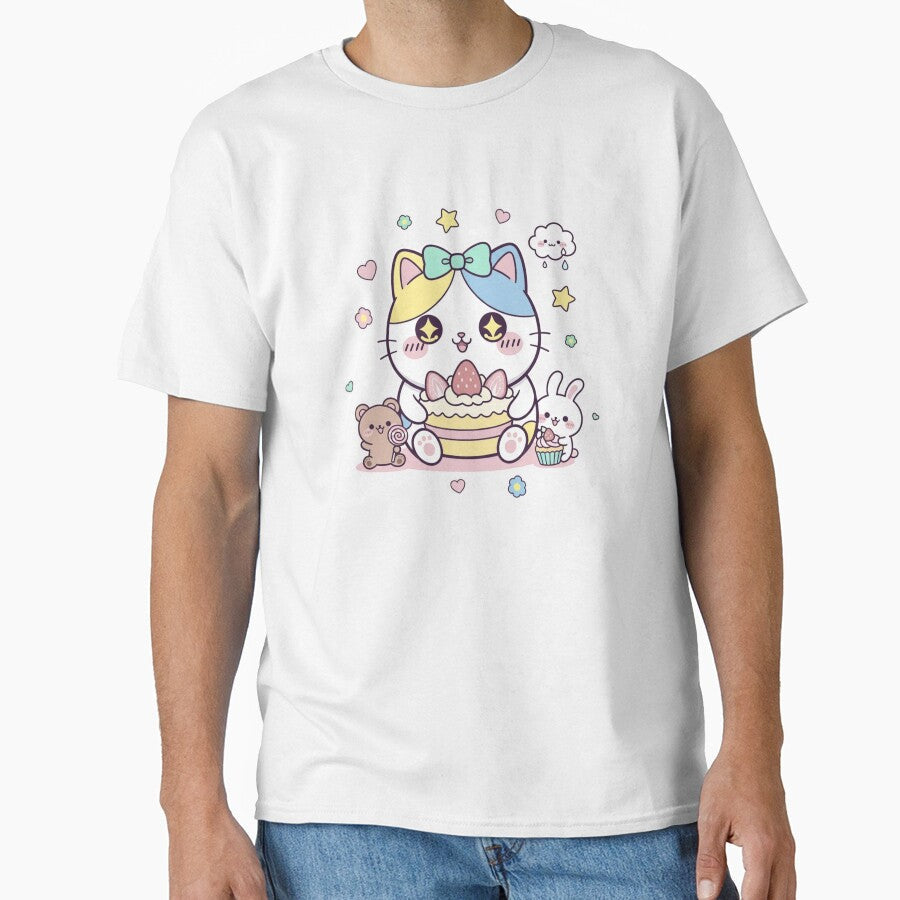 kawaii cute illustration classic tshirt and sticker by anandsiva2703 Unisex T-shirt, Sweatshirt, Hoodie, Long Sleeve Tee - T-Shirt, Sweatshirt, Hoodie