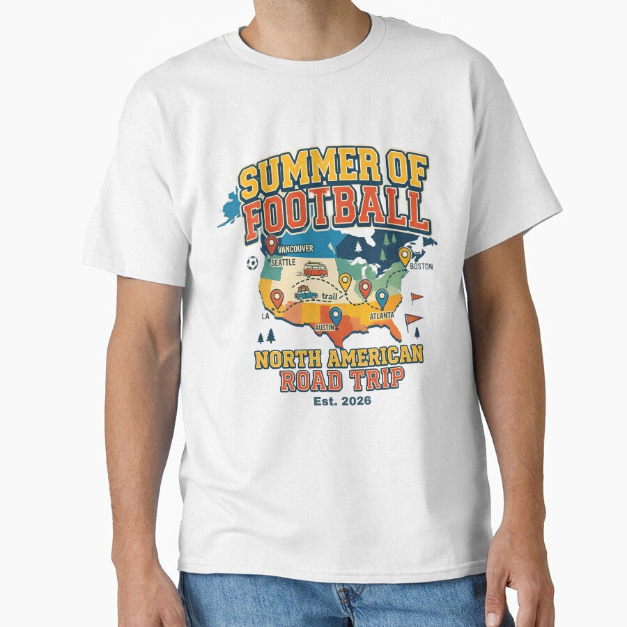 Vintage Soccer Summer Road Trip USA & Canada by Majnon8bp Unisex T-shirt, Sweatshirt, Hoodie, Long Sleeve Tee - T-Shirt, Sweatshirt, Hoodie
