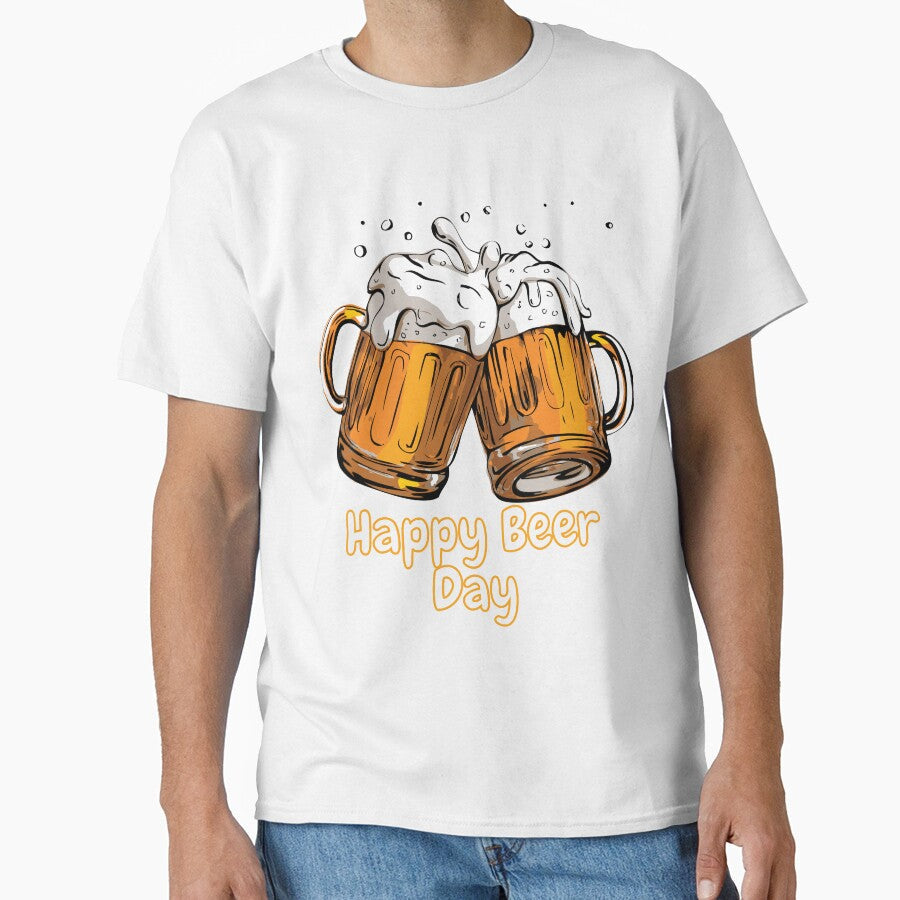 Happy Beer Day by Simo0455 Unisex T-shirt, Sweatshirt, Hoodie, Long Sleeve Tee - T-Shirt, Sweatshirt, Hoodie