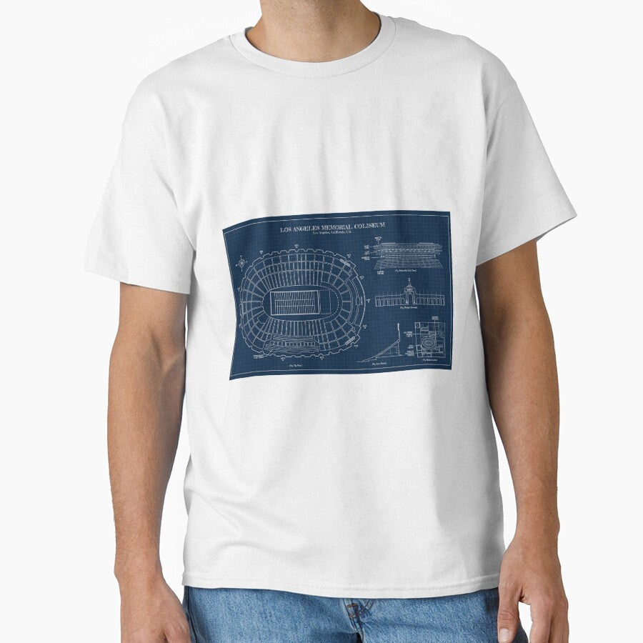 Los Angeles Memorial Coliseum (Navy) by BGALAXY Unisex T-shirt, Sweatshirt, Hoodie, Long Sleeve Tee - T-Shirt, Sweatshirt, Hoodie
