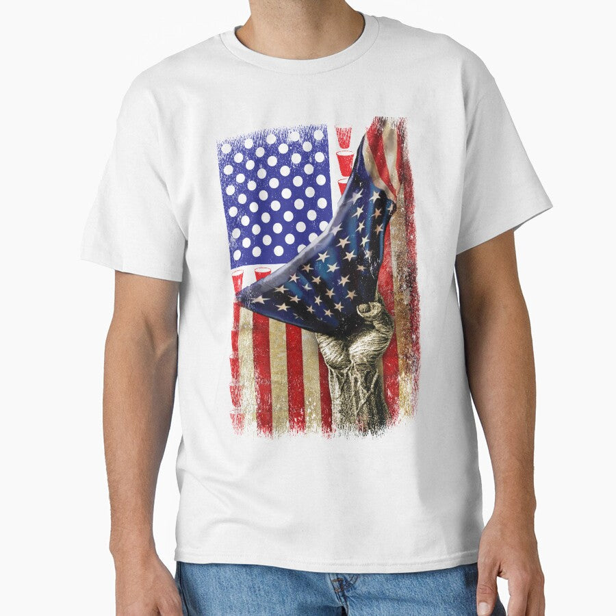 Patriotic American Flag Beer Pong by ip7s Unisex T-shirt, Sweatshirt, Hoodie, Long Sleeve Tee - T-Shirt, Sweatshirt, Hoodie