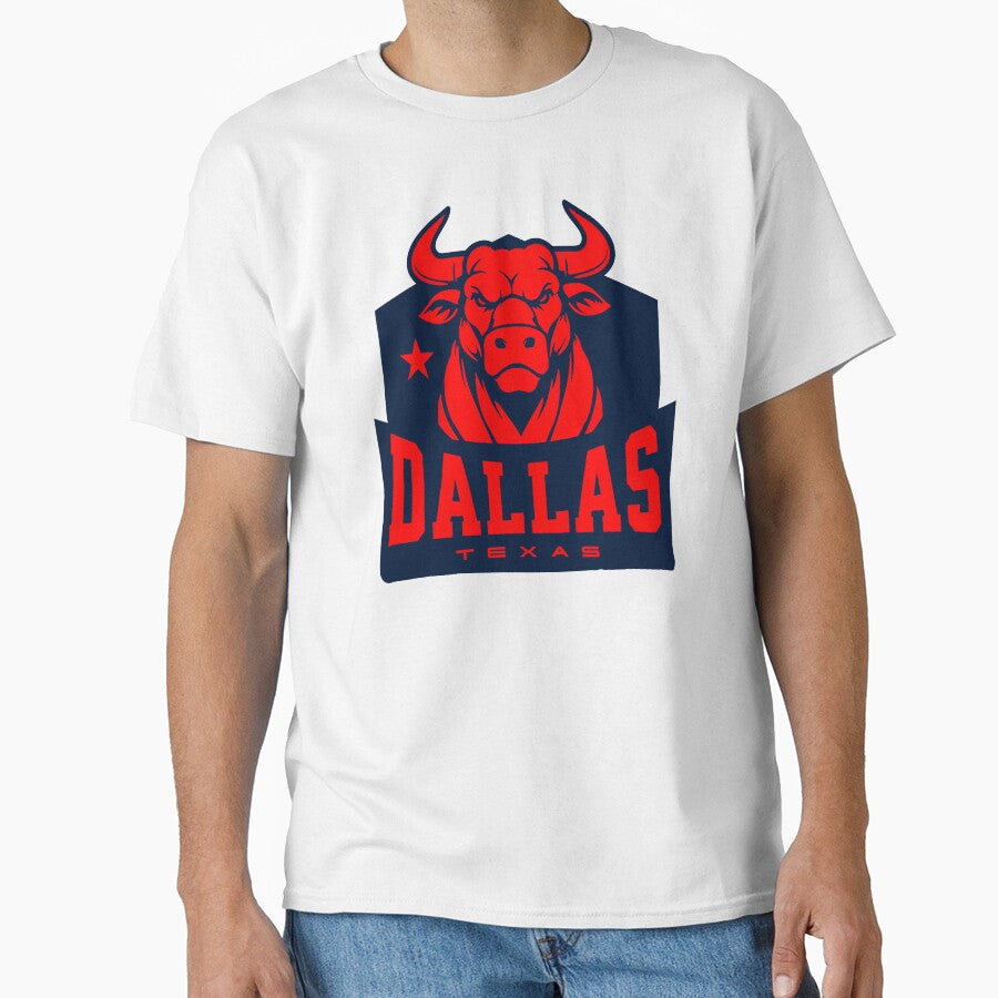 Dallas Texas bull animated red by VRedBaller Unisex T-shirt, Sweatshirt, Hoodie, Long Sleeve Tee - T-Shirt, Sweatshirt, Hoodie