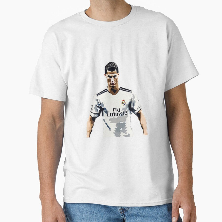 Cristiano Ronaldo CR7 Game Time Pixel Artwork Futbol Soccer by The-GOAT-Store Unisex T-shirt, Sweatshirt, Hoodie, Long Sleeve Tee - T-Shirt, Sweatshirt, Hoodie