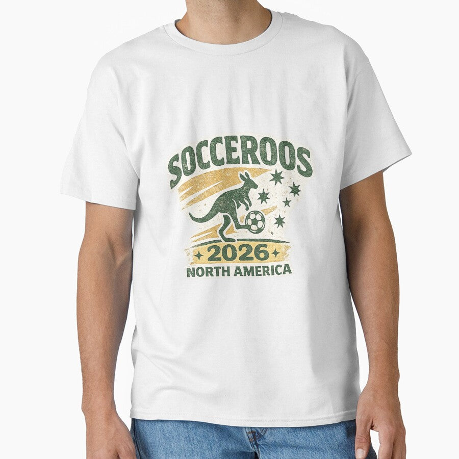 Socceroos 2026 North America Vintage Soccer Fan T-Shirt by ArthUpscale Unisex T-shirt, Sweatshirt, Hoodie, Long Sleeve Tee - T-Shirt, Sweatshirt, Hoodie