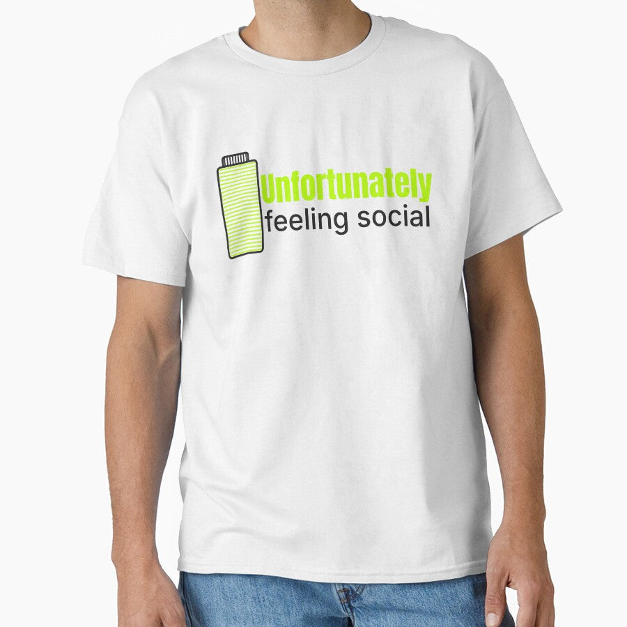 Unfortunately feeling social with symbol by Zitality Unisex T-shirt, Sweatshirt, Hoodie, Long Sleeve Tee - T-Shirt, Sweatshirt, Hoodie