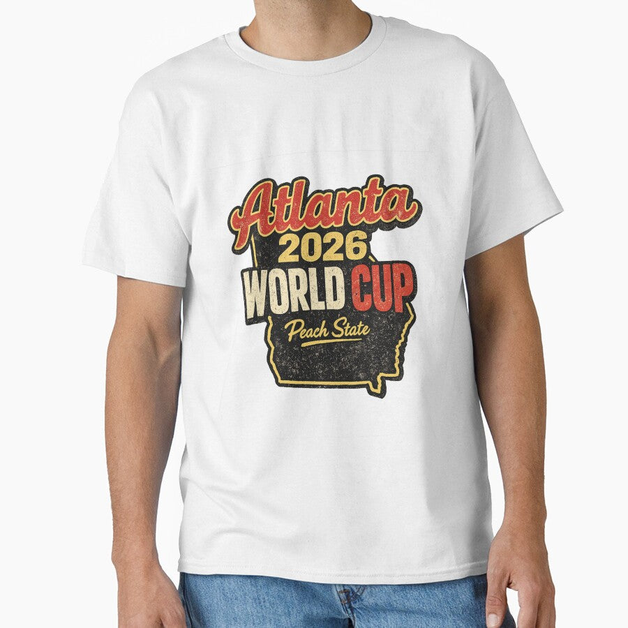 Atlanta 2026 World Cup  Peach State Retro Vintage Soccer Fan T-Shirt by ArthUpscale Unisex T-shirt, Sweatshirt, Hoodie, Long Sleeve Tee - T-Shirt, Sweatshirt, Hoodie