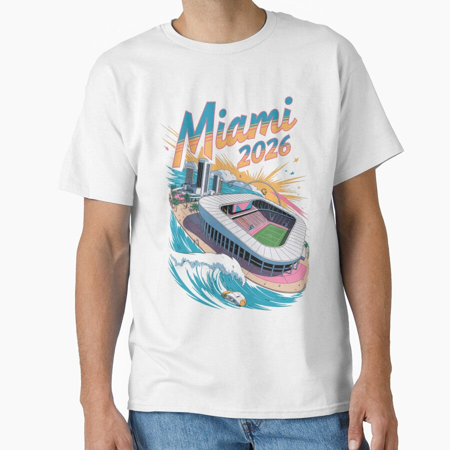 Miami 2026 Ocean Wave Football T-Shirt V7 by DarylWelsh2024 Unisex T-shirt, Sweatshirt, Hoodie, Long Sleeve Tee - T-Shirt, Sweatshirt, Hoodie