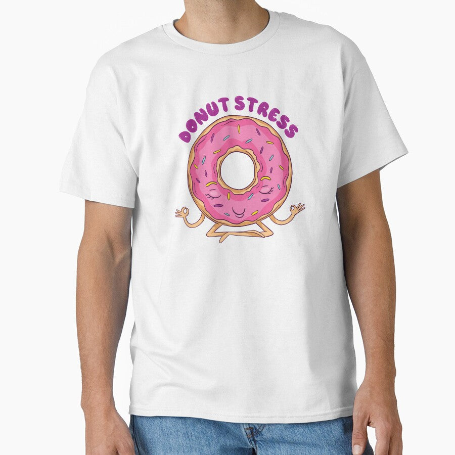 Donut Stress Pink Doughnut Yoga with Sprinkles by MadMando Unisex T-shirt, Sweatshirt, Hoodie, Long Sleeve Tee - T-Shirt, Sweatshirt, Hoodie