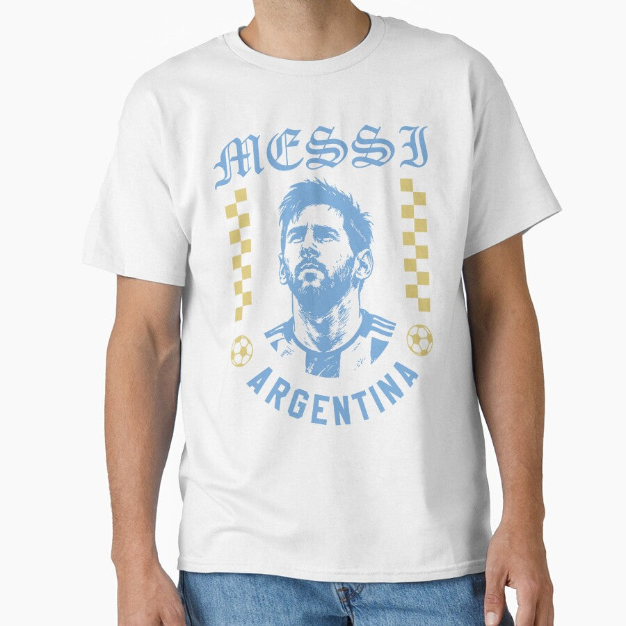 Messi Argentina Vintage Football Design World Cup Fan Art by Tattee Unisex T-shirt, Sweatshirt, Hoodie, Long Sleeve Tee - T-Shirt, Sweatshirt, Hoodie