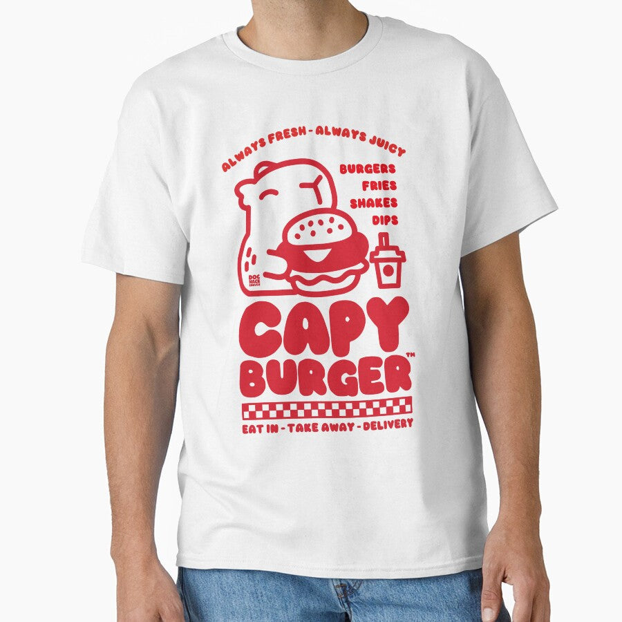 Capyburger (Light) by DocHackenbush Unisex T-shirt, Sweatshirt, Hoodie, Long Sleeve Tee - T-Shirt, Sweatshirt, Hoodie