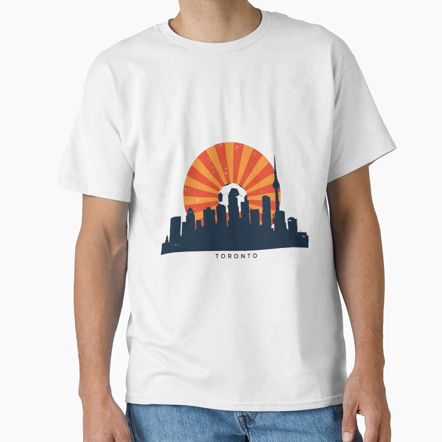 Toronto Skyline Soccer Sunset by Zakrytos  Unisex T-shirt, Sweatshirt, Hoodie, Long Sleeve Tee - T-Shirt, Sweatshirt, Hoodie