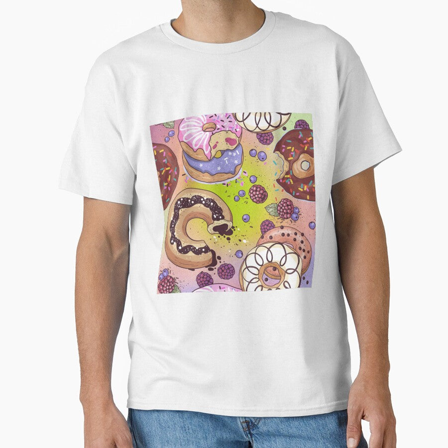Donut with bite illustration by uvasri Unisex T-shirt, Sweatshirt, Hoodie, Long Sleeve Tee - T-Shirt, Sweatshirt, Hoodie