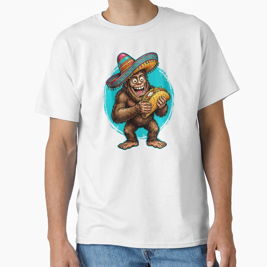 Bigfoot Taco Sombrero Fiesta by irifine Unisex T-shirt, Sweatshirt, Hoodie, Long Sleeve Tee - T-Shirt, Sweatshirt, Hoodie