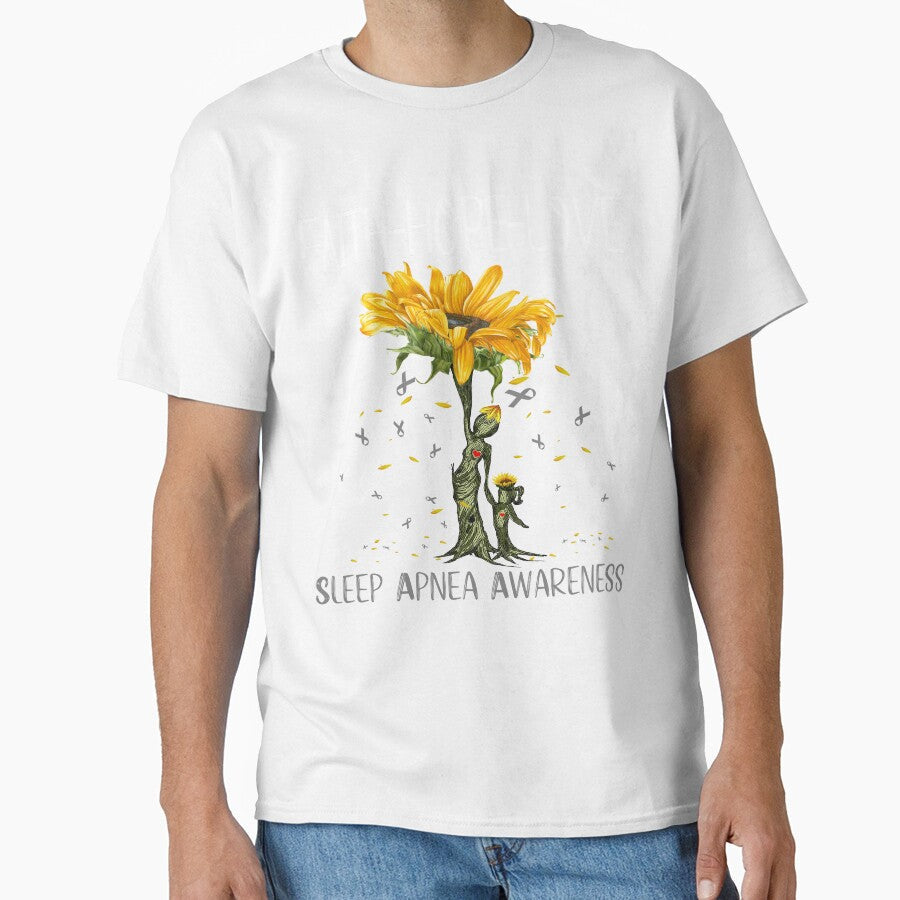 Sleep Apnea Awareness - Sunflower Faith Hope Love by Hilten Unisex T-shirt, Sweatshirt, Hoodie, Long Sleeve Tee - T-Shirt, Sweatshirt, Hoodie