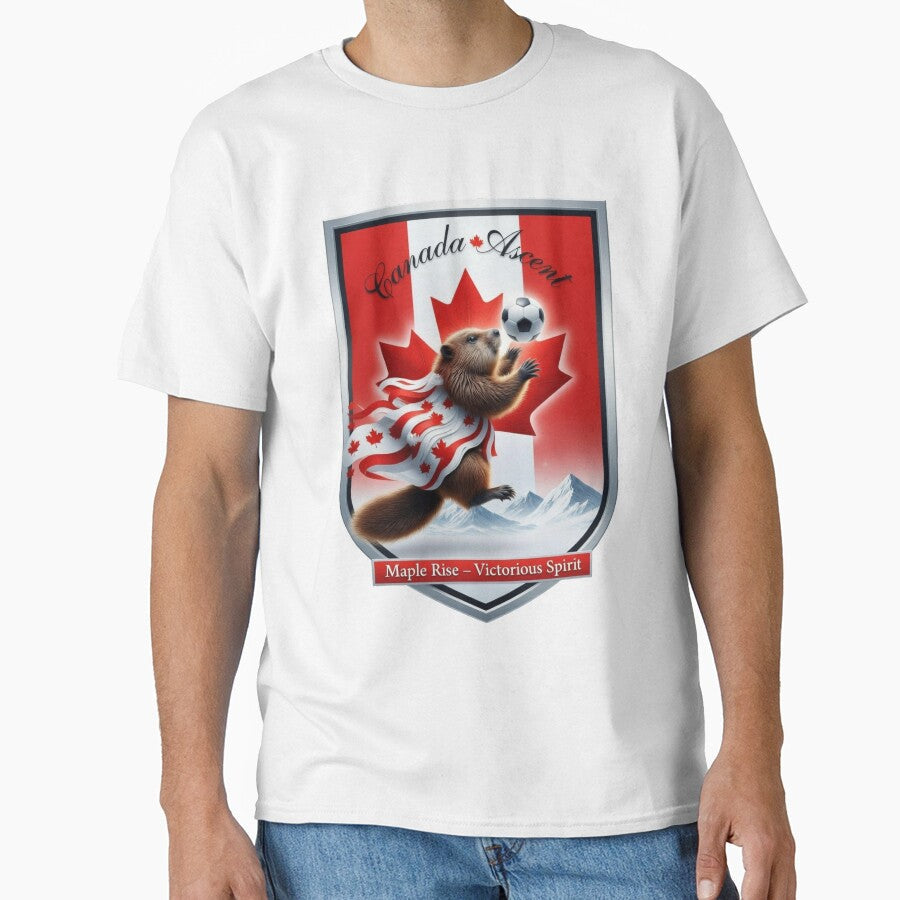 Canada Beaver Ascent International Soccer Tee, Maple Rise Beaver Pride Mug, Canadian Flag Soccer Gift by YMLux - T-Shirt, Sweatshirt, Hoodie