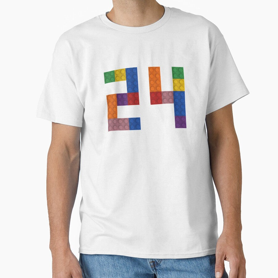 24 numbering made of bricks by Brickification Unisex T-shirt, Sweatshirt, Hoodie, Long Sleeve Tee - T-Shirt, Sweatshirt, Hoodie