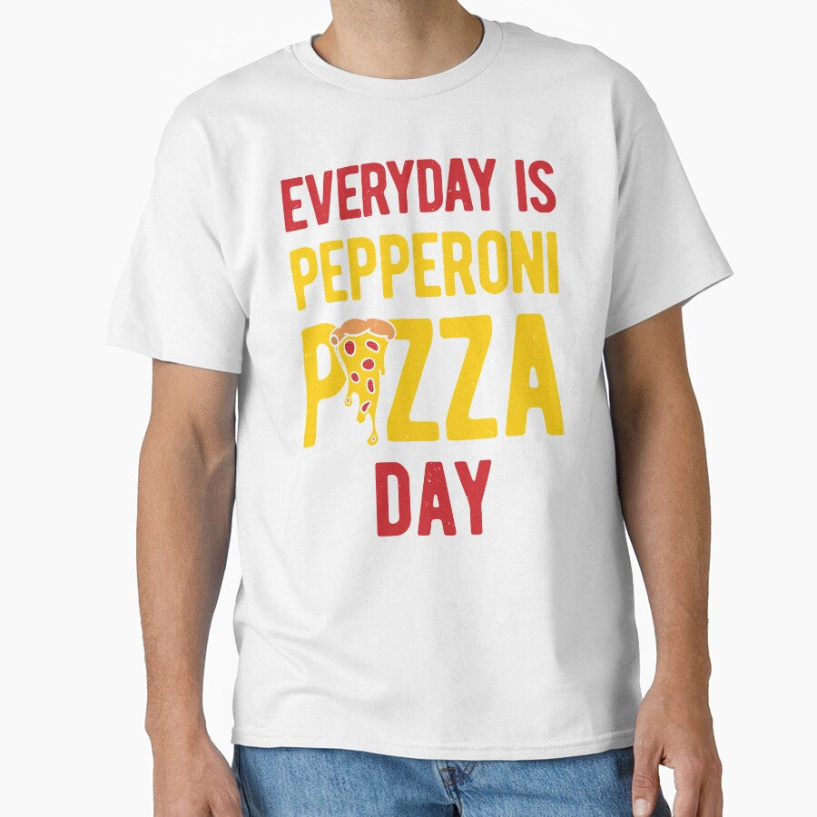 Funny Pepperoni Pizza by artworkbyrihen Unisex T-shirt, Sweatshirt, Hoodie, Long Sleeve Tee - T-Shirt, Sweatshirt, Hoodie