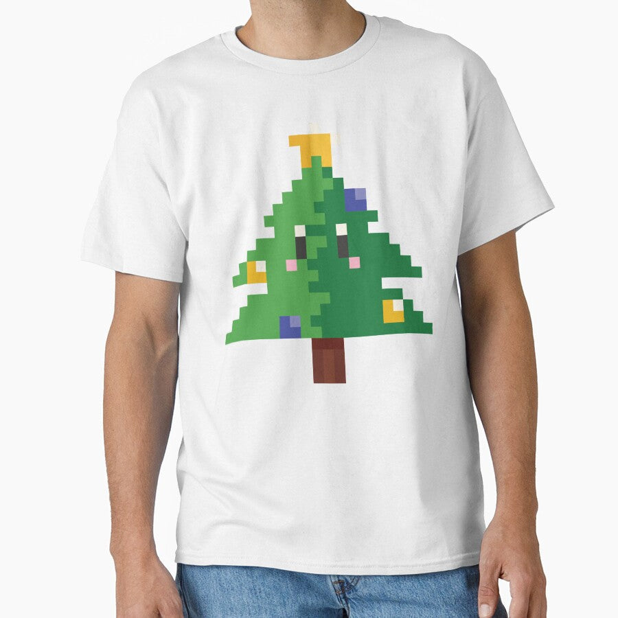 Pixel Art Christmas Tree with Eyes by HolidayFantasy Unisex T-shirt, Sweatshirt, Hoodie, Long Sleeve Tee - T-Shirt, Sweatshirt, Hoodie