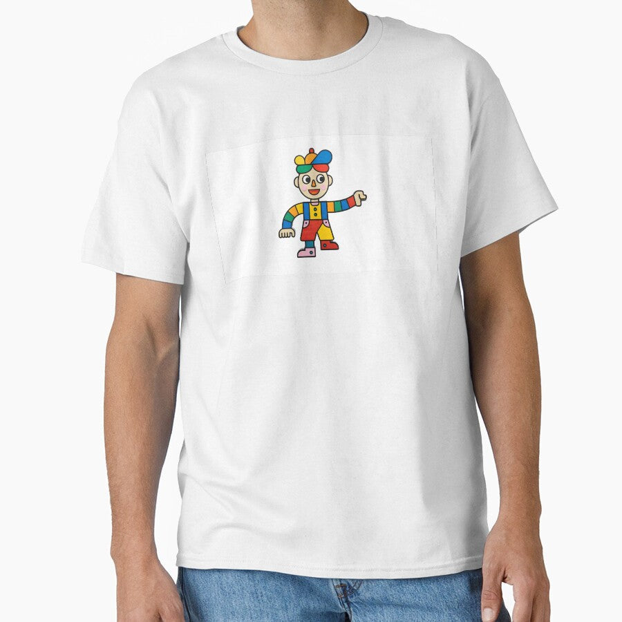 A colorful cartoon figure made of interlocking blocks stands against a white background. by ARTSIT-SHOP - T-Shirt, Sweatshirt, Hoodie