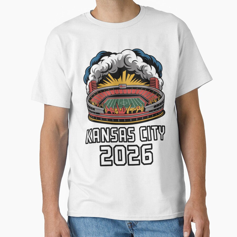 Kansas City 2026 Arrowhead Stadium Football T-Shirt V1 by DarylWelsh2024 Unisex T-shirt, Sweatshirt, Hoodie, Long Sleeve Tee - T-Shirt, Sweatshirt, Hoodie