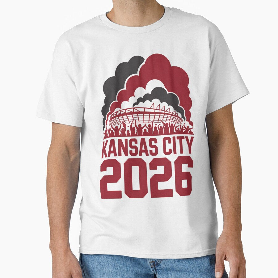 Kansas City 2026 Arrowhead Stadium Football T-Shirt V3 by DarylWelsh2024 Unisex T-shirt, Sweatshirt, Hoodie, Long Sleeve Tee - T-Shirt, Sweatshirt, Hoodie
