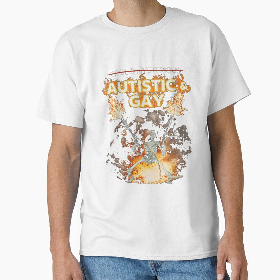 Autistic and Gay Skeleton Funny by LisaMCasares Unisex T-shirt, Sweatshirt, Hoodie, Long Sleeve Tee - T-Shirt, Sweatshirt, Hoodie