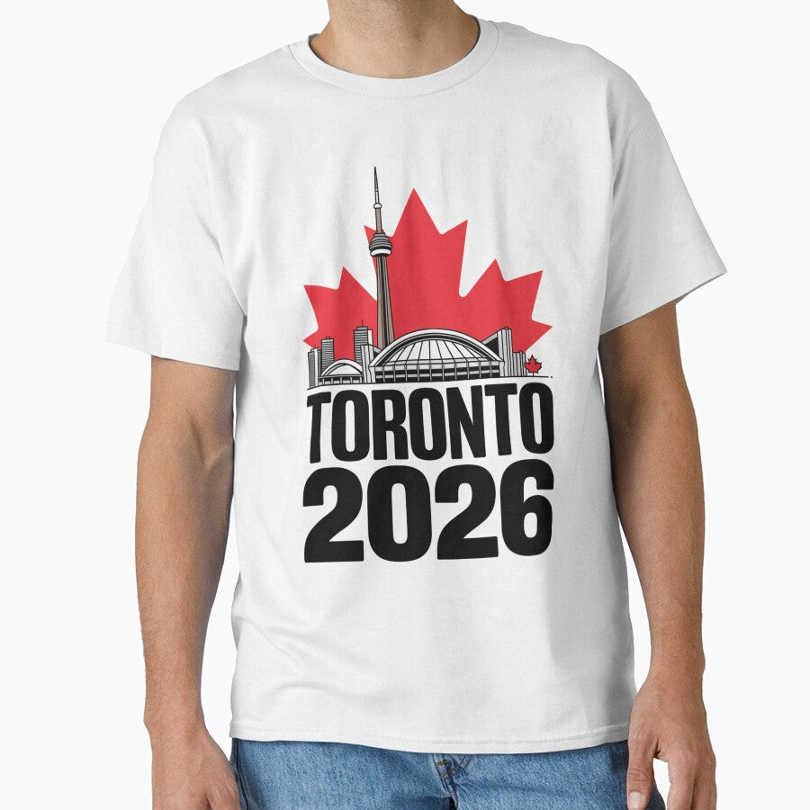 Toronto 2026 CN Tower Stadium Skyline T-Shirt V9 by DarylWelsh2024 Unisex T-shirt, Sweatshirt, Hoodie, Long Sleeve Tee - T-Shirt, Sweatshirt, Hoodie