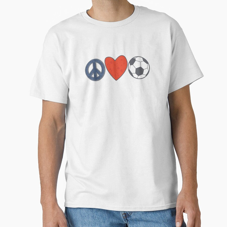 Peace Love Soccer product by nikkidawn74 Unisex T-shirt, Sweatshirt, Hoodie, Long Sleeve Tee - T-Shirt, Sweatshirt, Hoodie