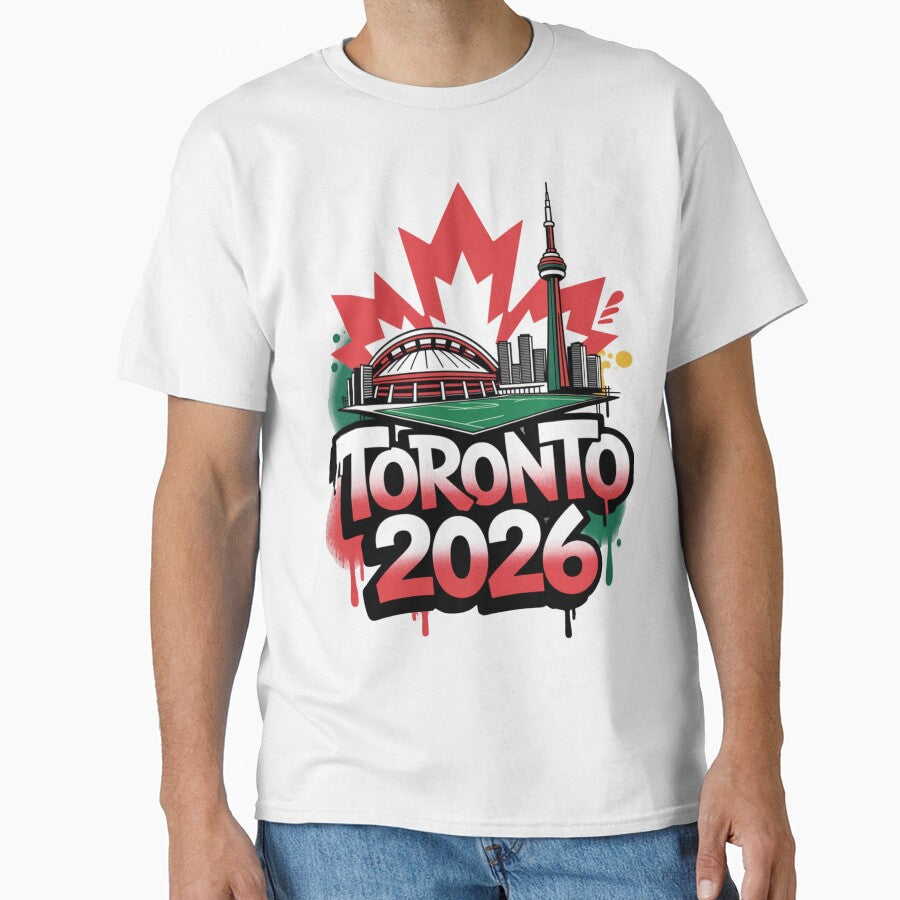 Toronto 2026 CN Tower Stadium Skyline T-Shirt V14 by DarylWelsh2024 Unisex T-shirt, Sweatshirt, Hoodie, Long Sleeve Tee - T-Shirt, Sweatshirt, Hoodie