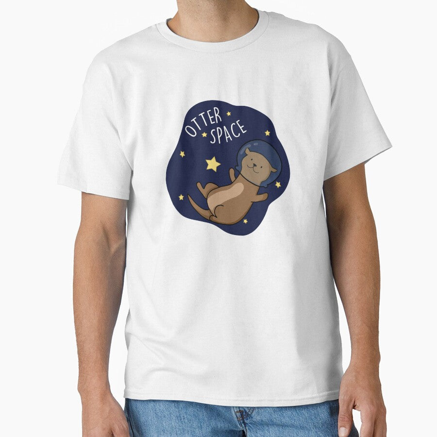 Otter Space Funny Astronaut Funny Animal Pun (Dark BG) by punnybone Unisex T-shirt, Sweatshirt, Hoodie, Long Sleeve Tee - T-Shirt, Sweatshirt, Hoodie